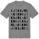 Mid Heather Gray t-shirt med Bjärsjölagård ordlek t-shirt