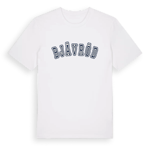 Bjävröd college t-shirt – ekologisk bomull t-shirt från Pinshirt