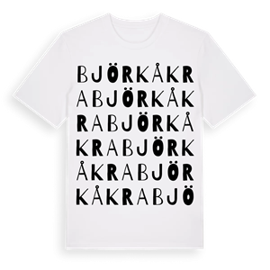 Björkåkra ordlek t-shirt – ekologisk bomull t-shirt från Pinshirt