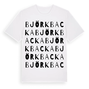 Björkbacka ordlek t-shirt – ekologisk bomull t-shirt från Pinshirt