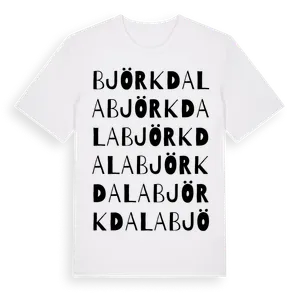 Björkdala ordlek t-shirt – ekologisk bomull t-shirt från Pinshirt