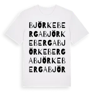 Björkeberga ordlek t-shirt – ekologisk bomull t-shirt från Pinshirt