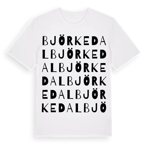 Björkedal ordlek t-shirt – ekologisk bomull t-shirt från Pinshirt