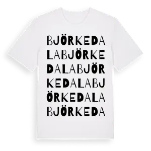 Björkedala ordlek t-shirt – ekologisk bomull t-shirt från Pinshirt
