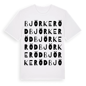 Björkeröd ordlek t-shirt – ekologisk bomull t-shirt från Pinshirt