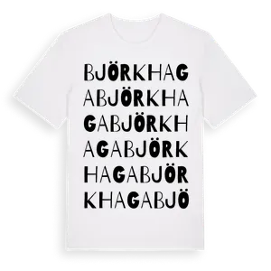 Björkhaga ordlek t-shirt – ekologisk bomull t-shirt från Pinshirt