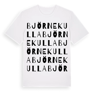 Björnekulla ordlek t-shirt – ekologisk bomull t-shirt från Pinshirt