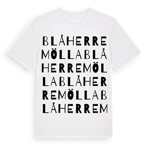 Blåherremölla ordlek t-shirt – ekologisk bomull t-shirt från Pinshirt