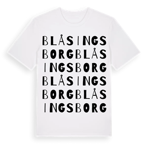 Blåsingsborg ordlek t-shirt – ekologisk bomull t-shirt från Pinshirt
