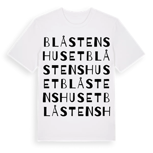 Blåstenshuset ordlek t-shirt – ekologisk bomull t-shirt från Pinshirt
