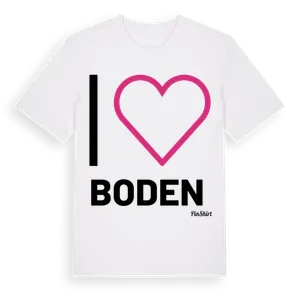 Jag älskar Boden t-shirt stort tryck – ekologisk bomull t-shirt från Pinshirt