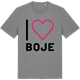 Mid Heather Gray t-shirt med Jag älskar Boje t-shirt stort tryck