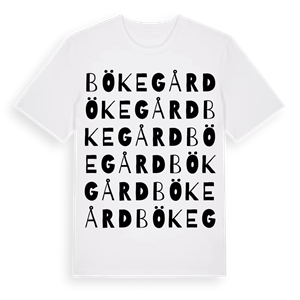 Böke gård ordlek t-shirt – ekologisk bomull t-shirt från Pinshirt