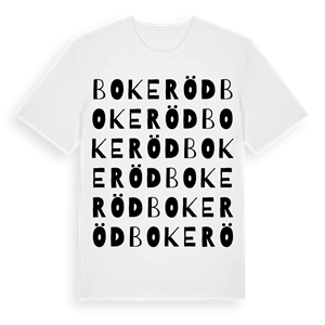 Bokeröd ordlek t-shirt – ekologisk bomull t-shirt från Pinshirt