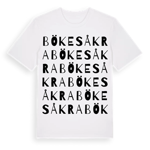 Bökesåkra ordlek t-shirt – ekologisk bomull t-shirt från Pinshirt