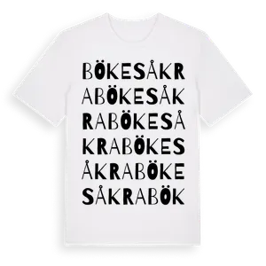 Bökesåkra ordlek t-shirt – ekologisk bomull t-shirt från Pinshirt