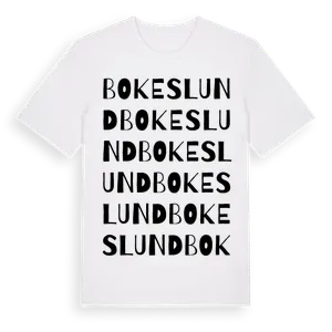 Bokeslund ordlek t-shirt – ekologisk bomull t-shirt från Pinshirt