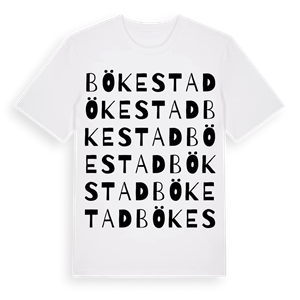 Bökestad ordlek t-shirt – ekologisk bomull t-shirt från Pinshirt