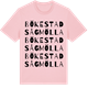 Pink Cotton t-shirt med Bökestad sågmölla ordlek t-shirt