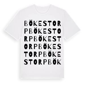 Bökestorp ordlek t-shirt – ekologisk bomull t-shirt från Pinshirt