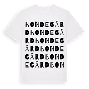 Bondegård ordlek t-shirt – ekologisk bomull t-shirt från Pinshirt