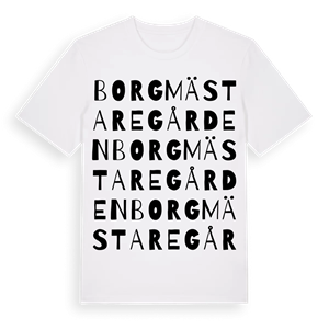 Borgmästaregården ordlek t-shirt – ekologisk bomull t-shirt från Pinshirt