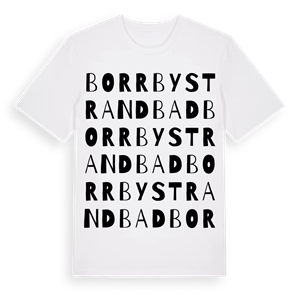 Borrby strandbad ordlek t-shirt – ekologisk bomull t-shirt från Pinshirt