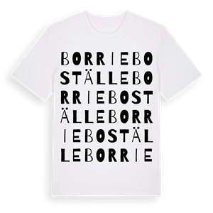 Borrie boställe ordlek t-shirt – ekologisk bomull t-shirt från Pinshirt