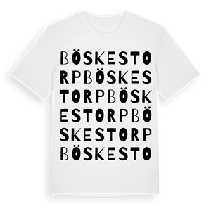 Böskestorp ordlek t-shirt – ekologisk bomull t-shirt från Pinshirt