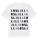 White t-shirt med Boskulla ordlek t-shirt