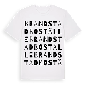 Brandstad boställe ordlek t-shirt – ekologisk bomull t-shirt från Pinshirt