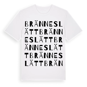 Bränneslätt ordlek t-shirt – ekologisk bomull t-shirt från Pinshirt