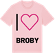 Pink Cotton t-shirt med Jag älskar Broby t-shirt stort tryck