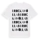 White t-shirt med Brockamöllan ordlek t-shirt