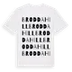White t-shirt med Broddahill ordlek t-shirt