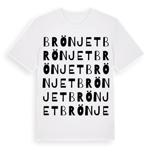 Brönjet ordlek t-shirt – ekologisk bomull t-shirt från Pinshirt