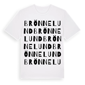Brönnelund ordlek t-shirt – ekologisk bomull t-shirt från Pinshirt