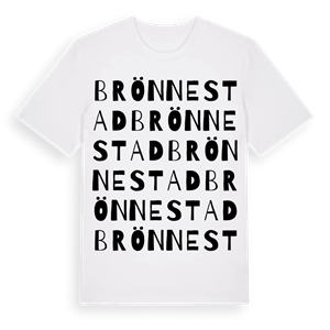 Brönnestad ordlek t-shirt – ekologisk bomull t-shirt från Pinshirt