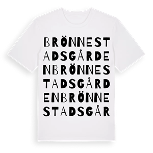 Brönnestadsgården ordlek t-shirt – ekologisk bomull t-shirt från Pinshirt