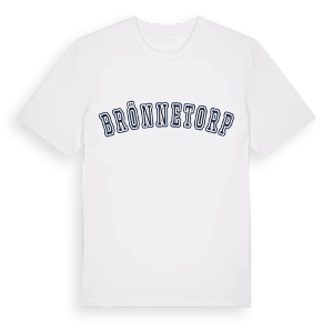 Brönnetorp college t-shirt – ekologisk bomull t-shirt från Pinshirt