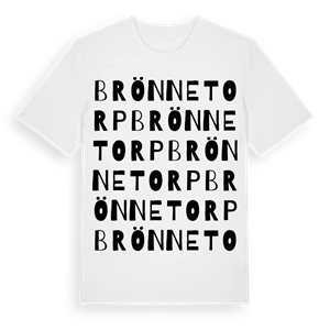 Brönnetorp ordlek t-shirt – ekologisk bomull t-shirt från Pinshirt