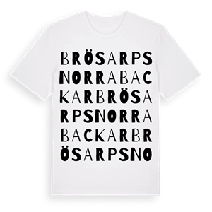 Brösarps norra backar ordlek t-shirt – ekologisk bomull t-shirt från Pinshirt
