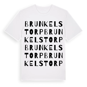Brunkelstorp ordlek t-shirt – ekologisk bomull t-shirt från Pinshirt