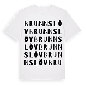 Brunnslöv ordlek t-shirt – ekologisk bomull t-shirt från Pinshirt