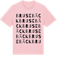 Pink Cotton t-shirt med Brusebäck ordlek t-shirt