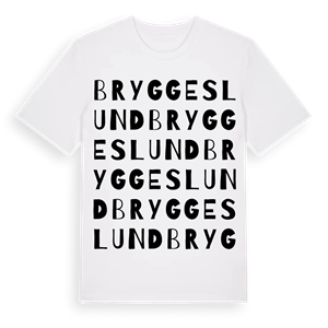 Bryggeslund ordlek t-shirt – ekologisk bomull t-shirt från Pinshirt