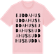 Pink Cotton t-shirt med Buddahus ordlek t-shirt
