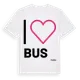 White t-shirt med Jag älskar Bus t-shirt stort tryck