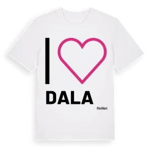 Jag älskar Dala t-shirt stort tryck – ekologisk bomull t-shirt från Pinshirt