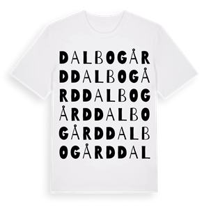 Dalbogård ordlek t-shirt – ekologisk bomull t-shirt från Pinshirt